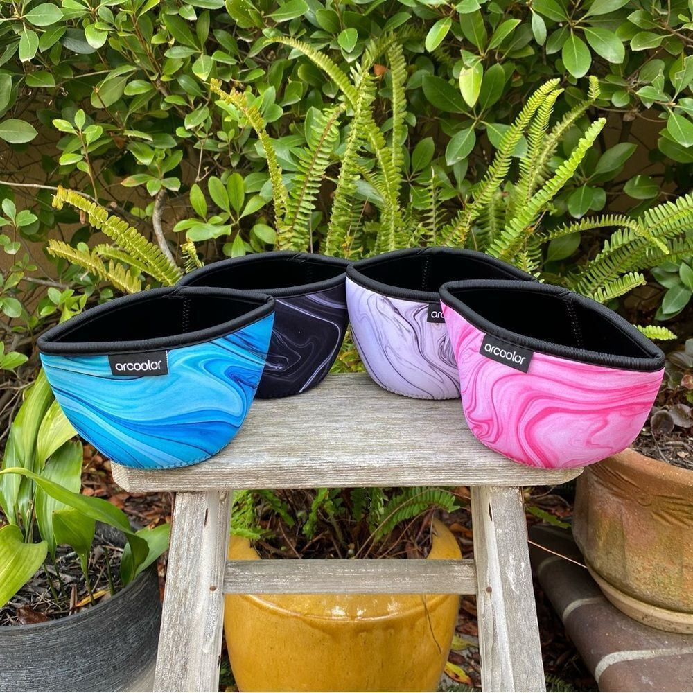 NWT New Arcoolor Insulated Reusable Neoprene Bowl Covers in Blue/Pink/Black/Gray